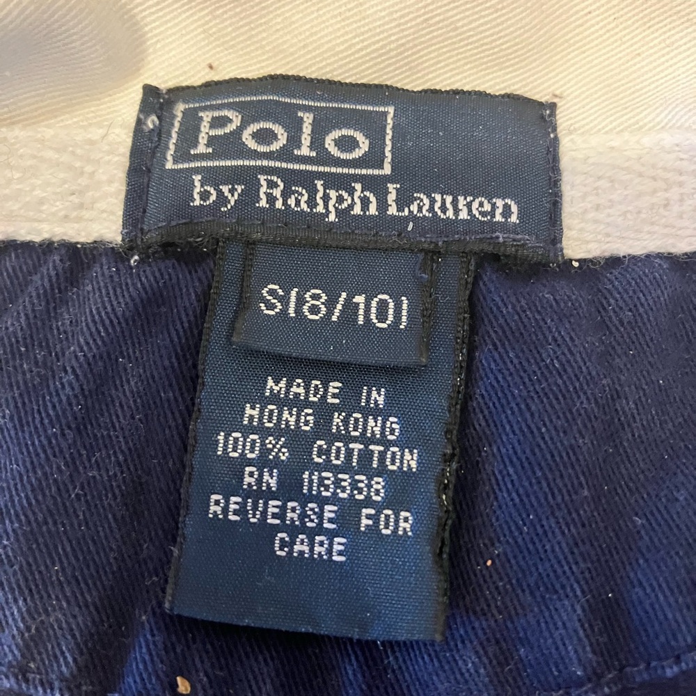 Polo by Ralph Lauren Navy and Yellow Striped Rugby Shirt - Picture 4 of 4